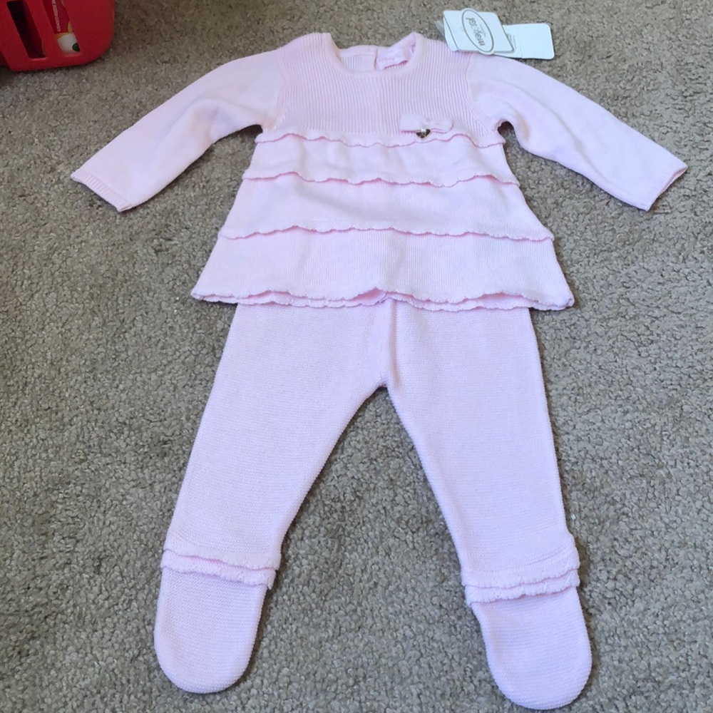NEW!! Mayoral baby girl two piece pink knit set
